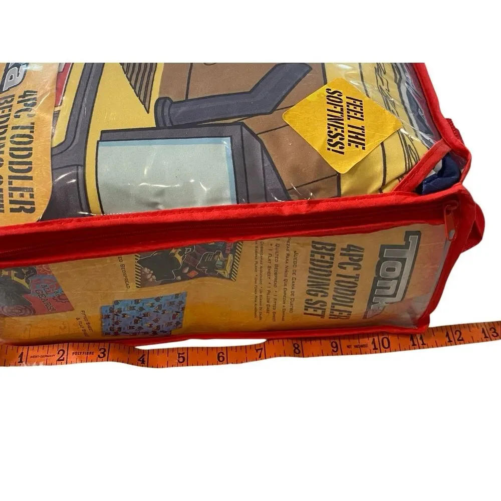 Tonka Toddler Bedding Set 4Pc Construction Truck Sheet Pillowcase Quilt Boys